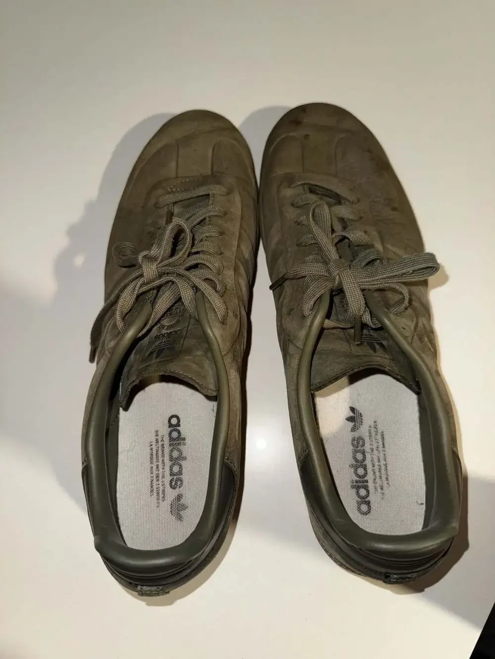 adidas Samba OG Olive Strata Suede Gum Sole Sneakers Size 14